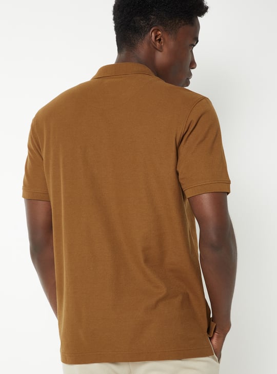 Men Textured Polo T-shirt