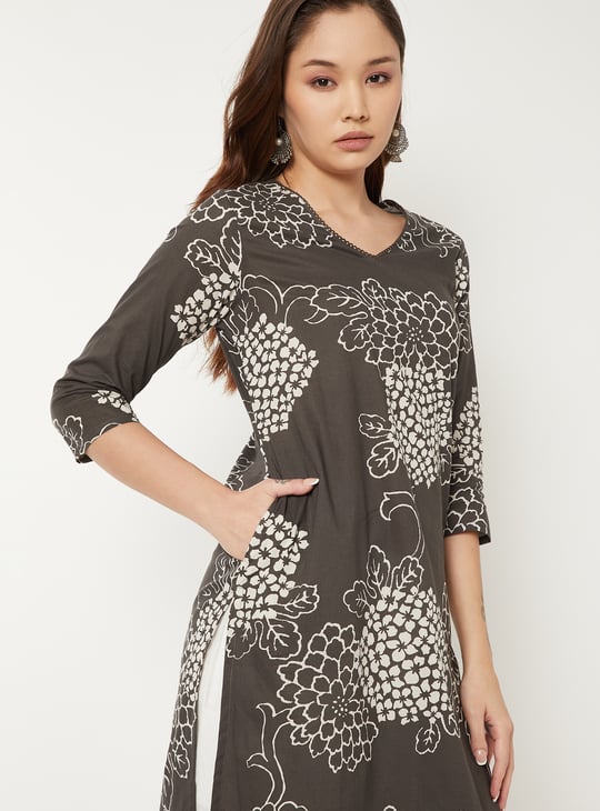 Women Floral Print Straight Kurta