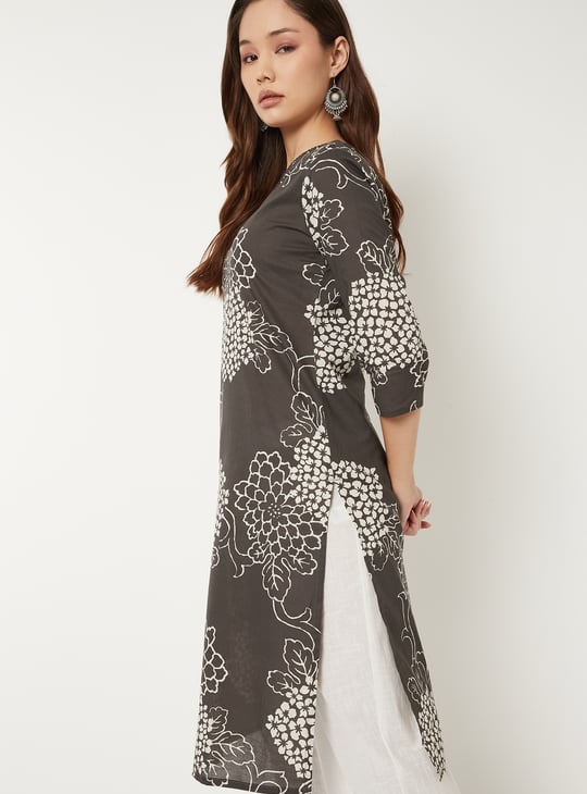 Women Floral Print Straight Kurta