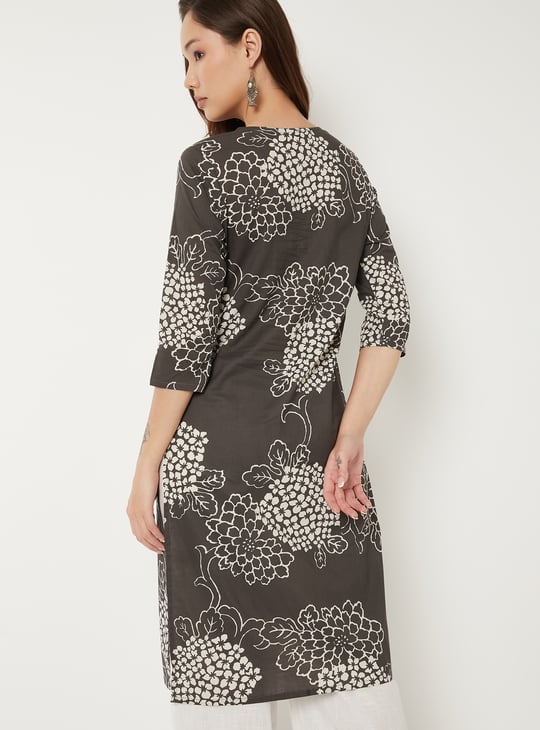 Women Floral Print Straight Kurta