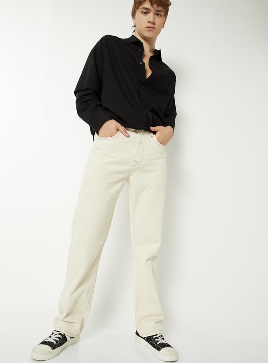 Men Solid Straight Fit Jeans