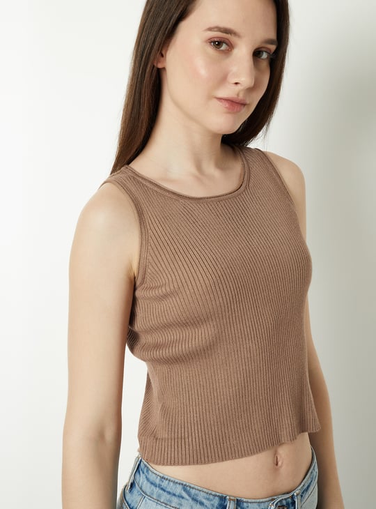 Women Ribbed Crop Tank Top