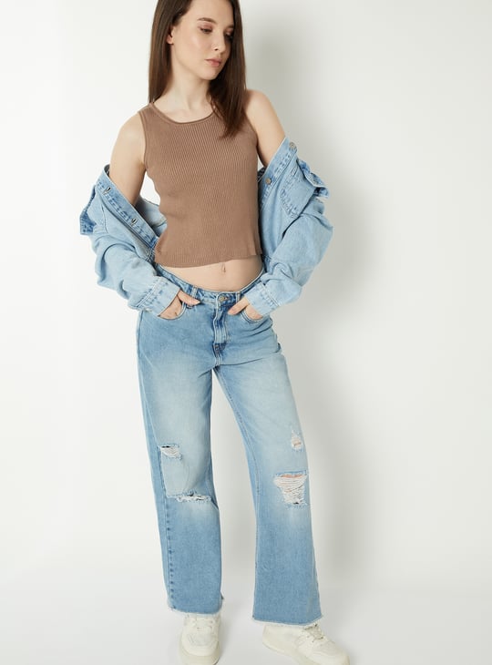Women Ribbed Crop Tank Top