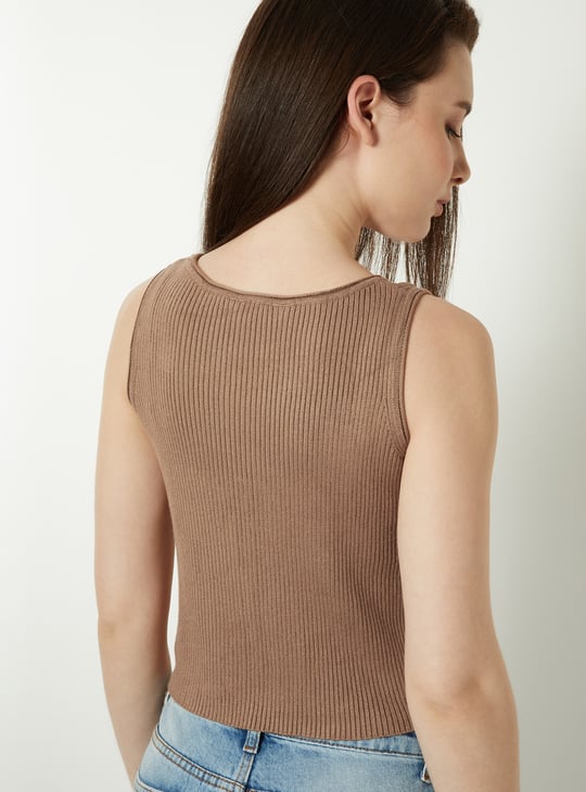 Women Ribbed Crop Tank Top