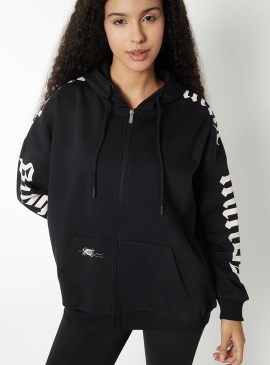Women Oversized Printed Sporty Jacket