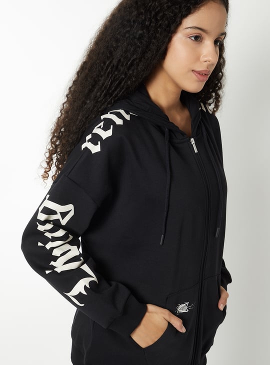 Women Oversized Printed Sporty Jacket