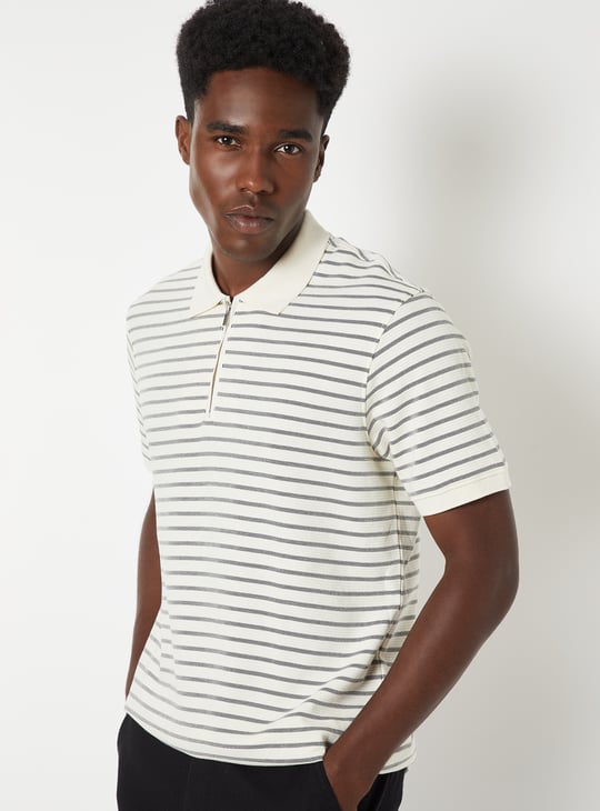 Buy Men Striped Polo T-shirt Online at just Rs. 799.0