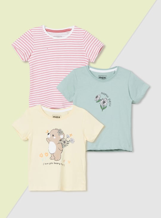 Girls Assorted T-shirt - Pack of 3