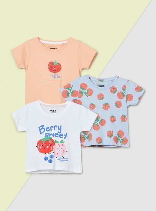 Girls Printed T-shirt - Pack of 3