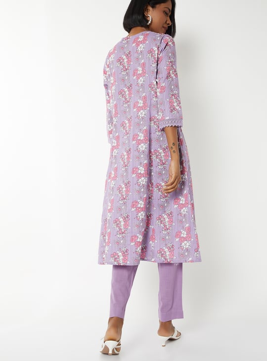 Women Floral Print A-line Kurta Set