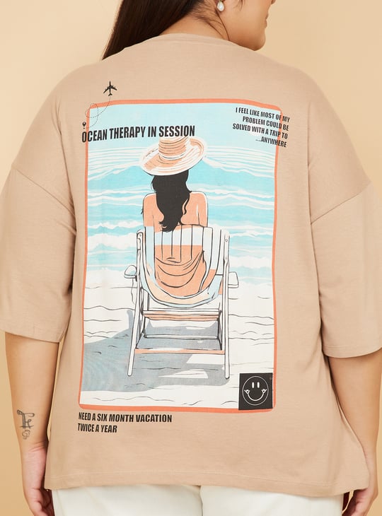 ALAYA F x URB_N Women Printed Oversized T-shirt