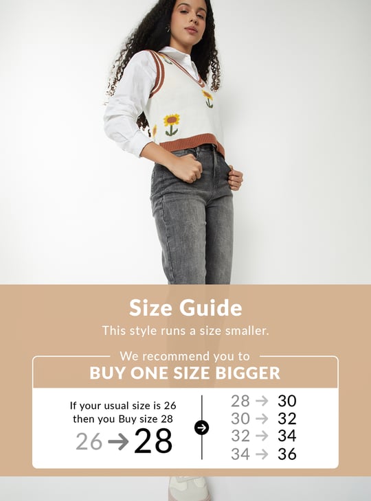 Women Washed Boxy Fit Crop Jeans
