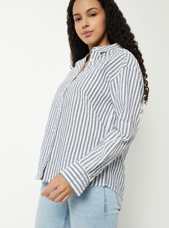 Women Seersucker Regular Fit Shirt