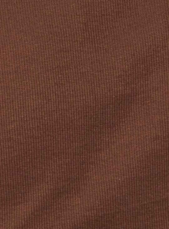 Women Knit Textured Johnny Collar Sports T-shirt