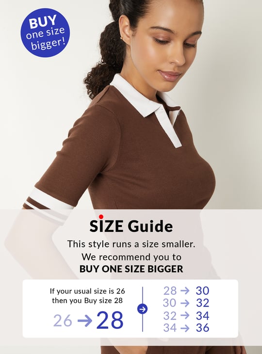 Women Knit Textured Johnny Collar Sports T-shirt