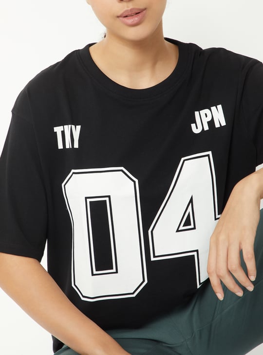 Women Printed Oversized Sports T-shirt