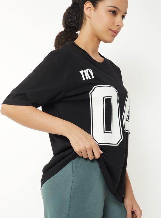 Women Printed Oversized Sports T-shirt