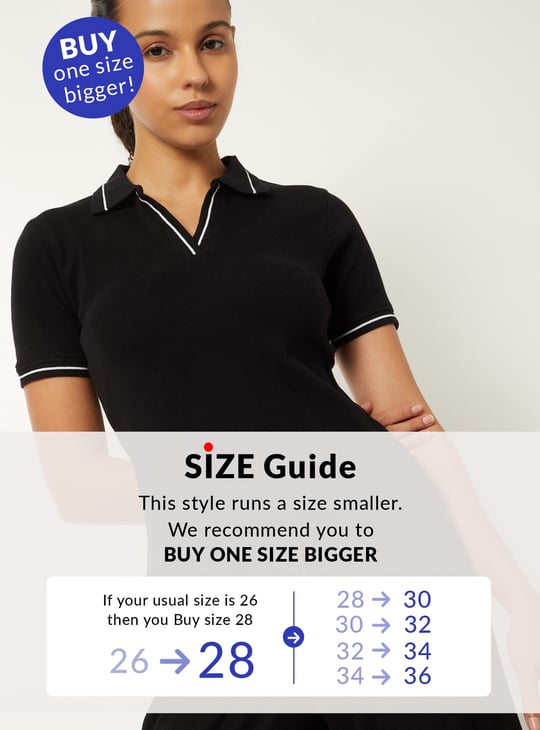 Women Solid Johnny Collar Sports T-shirt