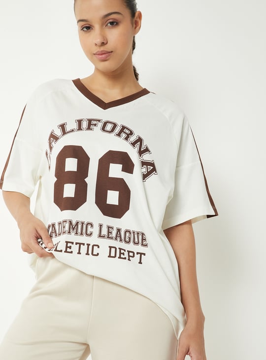 Women Printed Boxy Fit Sports T-shirt