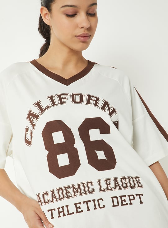 Women Printed Boxy Fit Sports T-shirt