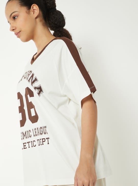 Women Printed Boxy Fit Sports T-shirt