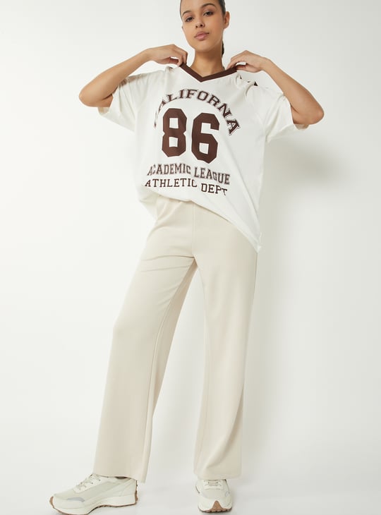 Women Printed Boxy Fit Sports T-shirt