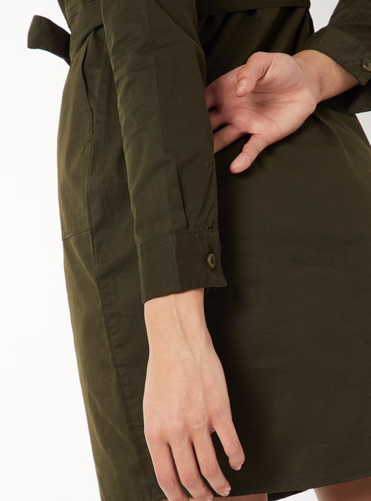 Women Solid Shirt Dress