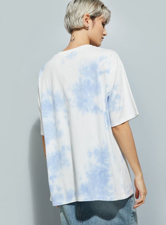 URB_N Women Lilo & Stitch Print Oversized T-shirt