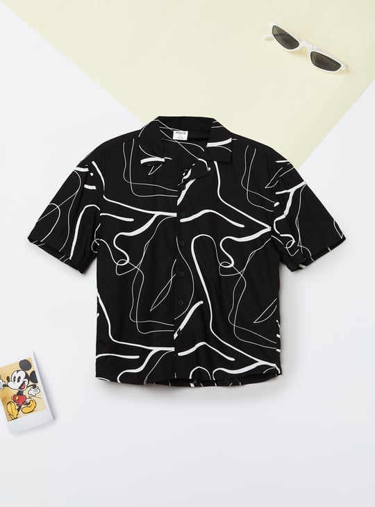 Boys Printed Oversized Resort Shirt