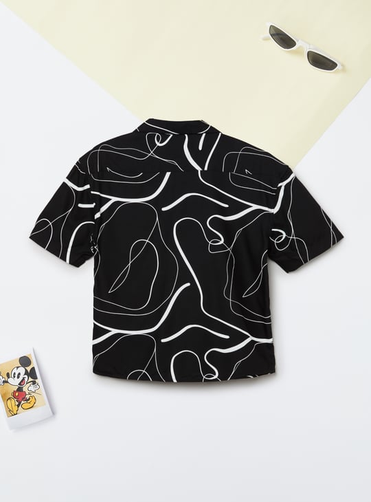 Boys Printed Oversized Resort Shirt