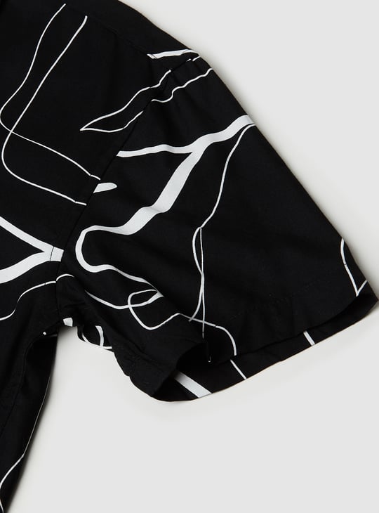 Boys Printed Oversized Resort Shirt