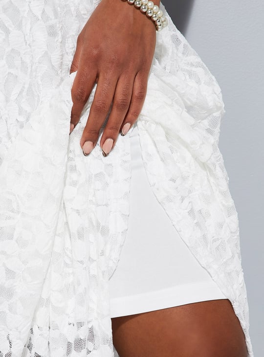 ALAYA F x URB_N Women Lace Tiered Midi Skirt