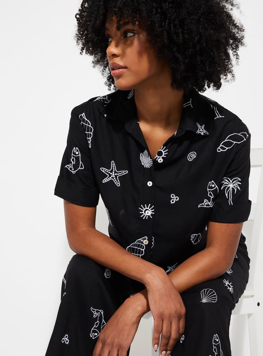 ALAYA F x URB_N Women Embroidered Shirt