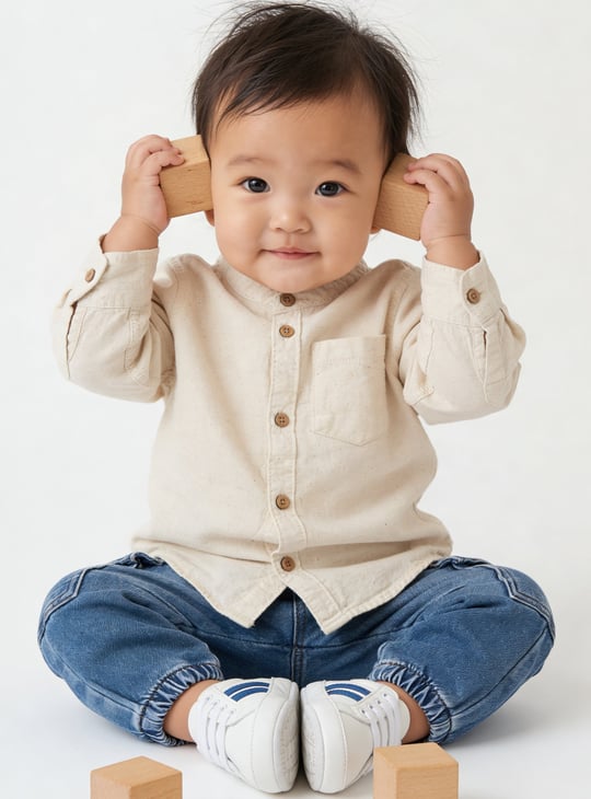 Boys Washed Denim Cargo Joggers