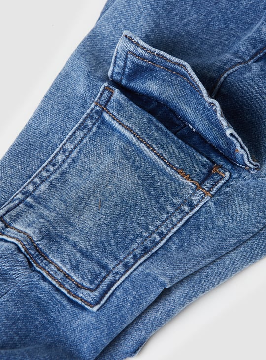 Boys Washed Denim Cargo Joggers