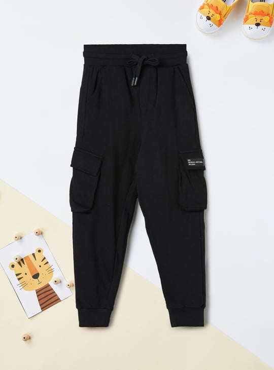 Boys Solid Cargo Joggers