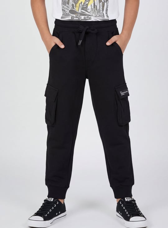 Boys Solid Cargo Joggers