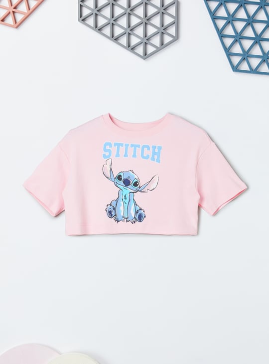 Girls Lilo & Stitch Print Dress with T-shirt