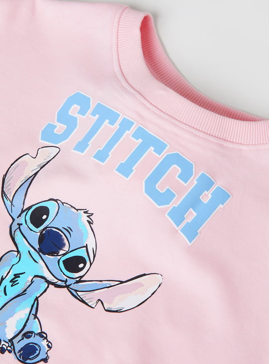 Girls Lilo & Stitch Print Dress with T-shirt