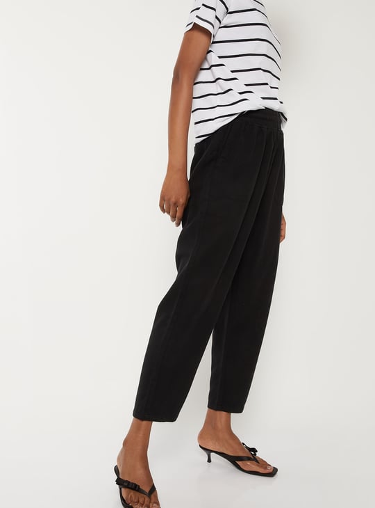 Women Solid Ankle Length Trousers