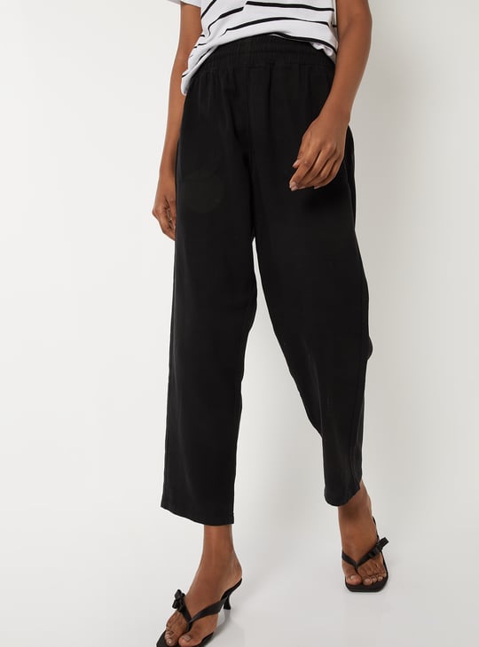 Women Solid Ankle Length Trousers