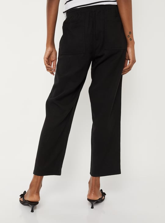 Women Solid Ankle Length Trousers