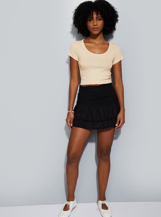 ALAYA F x URB_N Women Ribbed Crop Top