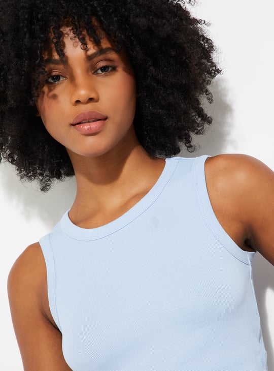Buy ALAYA F x URB_N Women Ribbed Crop Tank Top Online at just Rs