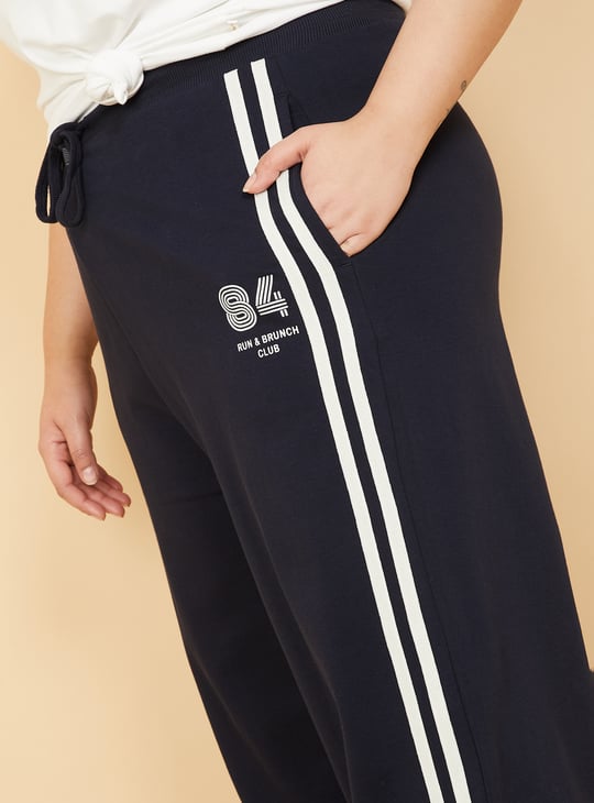 Women Side Striped Wide-Leg Track Pants