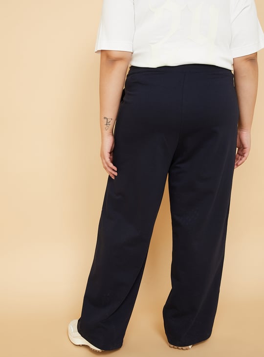Women Side Striped Wide-Leg Track Pants