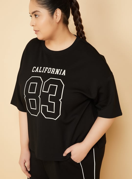 Women Printed Boxy Fit Sports T-shirt