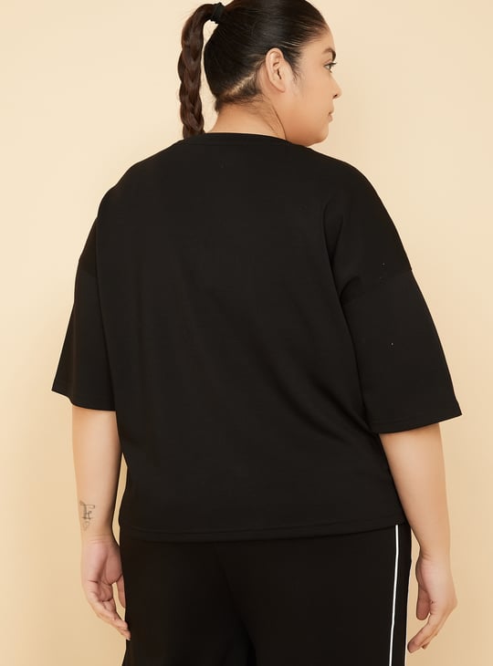 Women Printed Boxy Fit Sports T-shirt