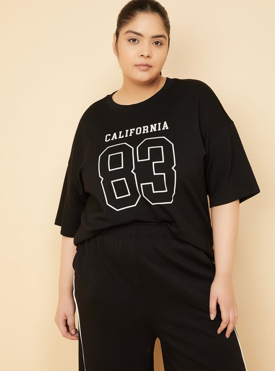 Women Printed Boxy Fit Sports T-shirt