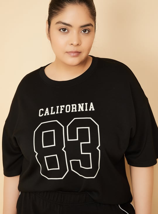 Women Printed Boxy Fit Sports T-shirt